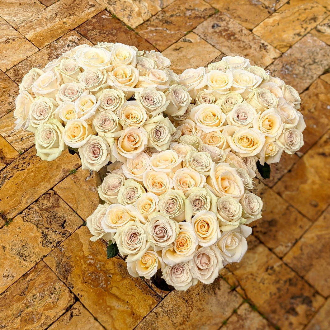 24 Cream Luxury Long Stem Roses