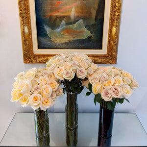 24 Cream Luxury Long Stem Roses